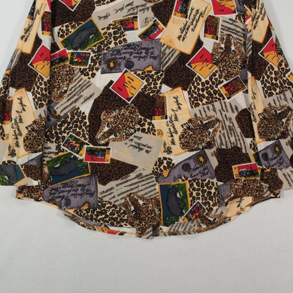 Vintage S. G. Sport Collection Top Women's 1X Busy All Over Print Blouse - Picture 13 of 15